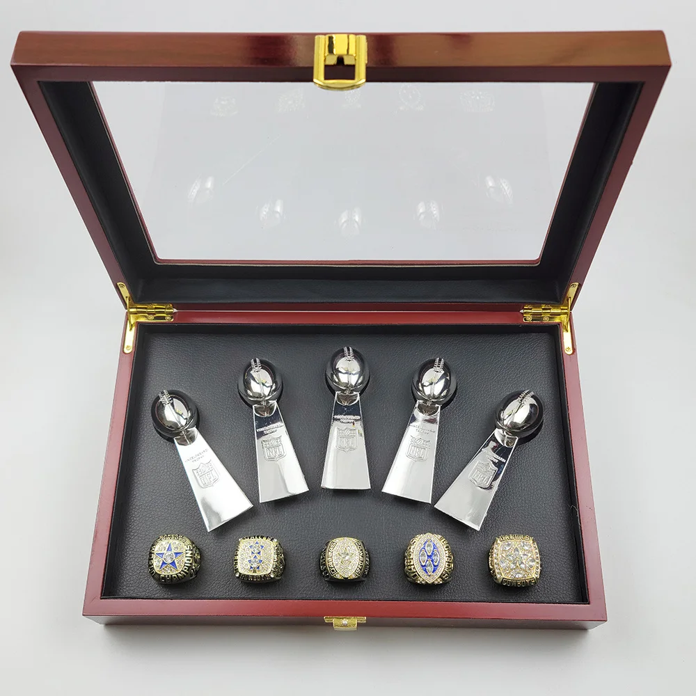 Fans custom-Dallas Cowboys NFL Super Bowl Championship Rings + Trophy  luxury set