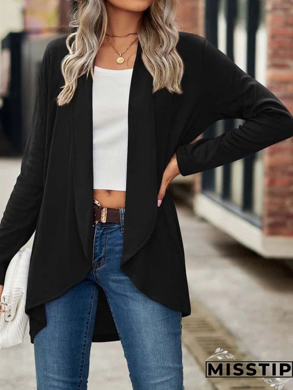 Women's Wrap Loose Casual Plain Coat