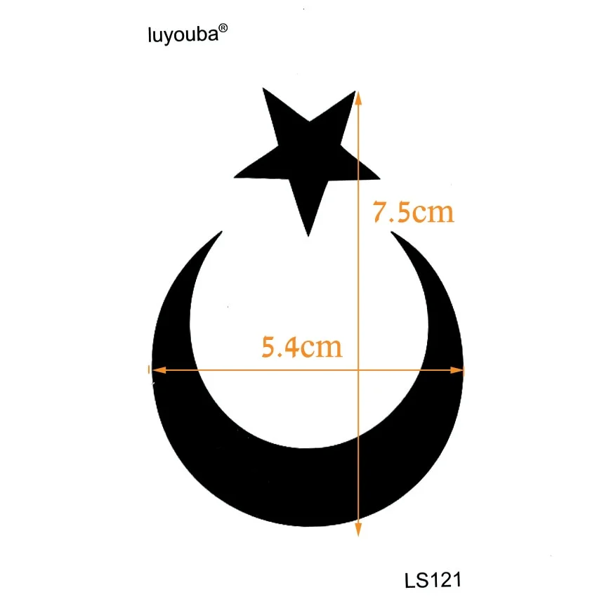 3D Moon And Star Waterproof Temporary Tattoos Men Harajuku Tatoo Temporary Sticker Faux Tatouage Temporaire Femme Stickers