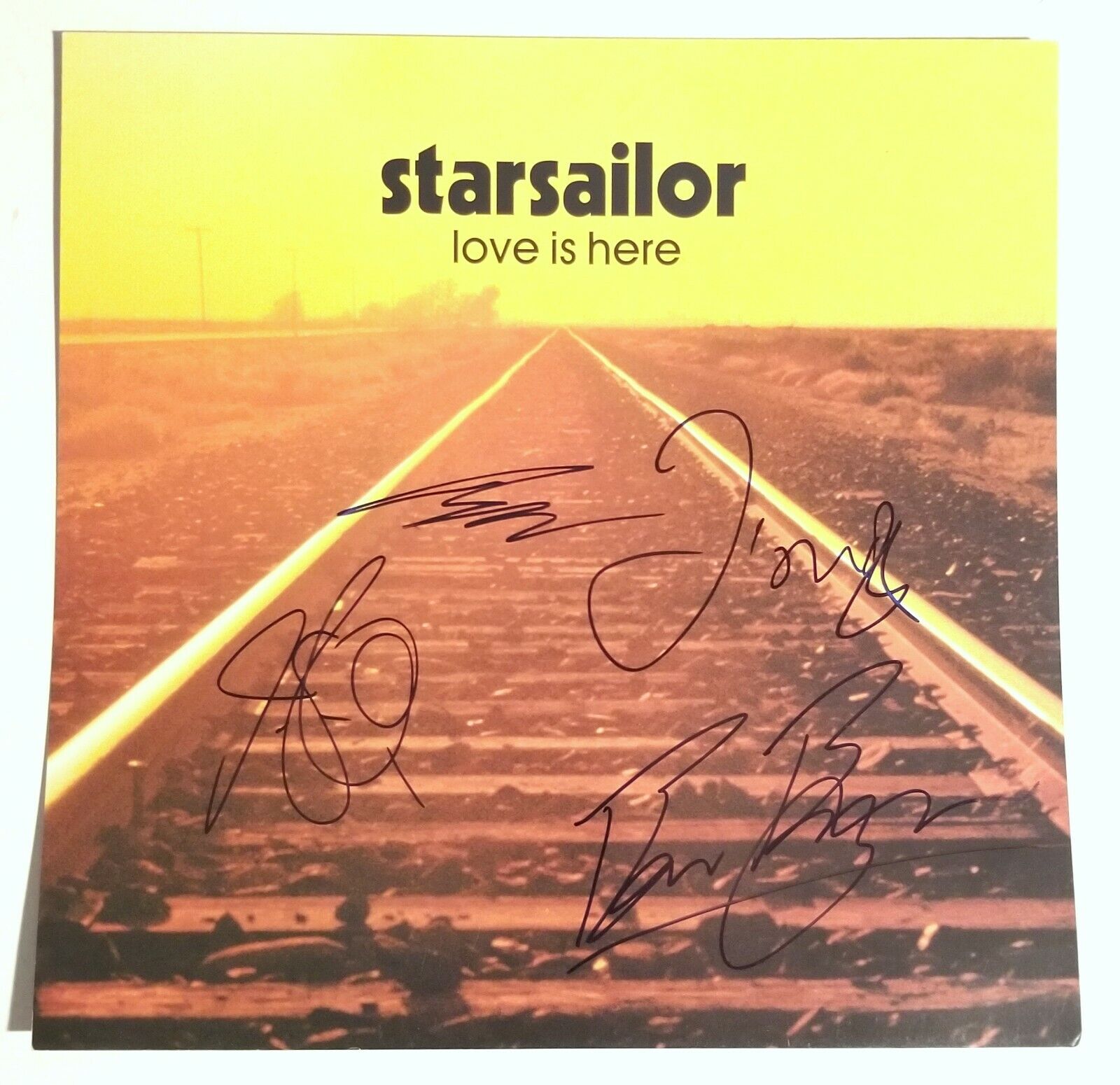 Starsailor REAL hand SIGNED Love Is Here Record Album Flat #1 COA James Walsh