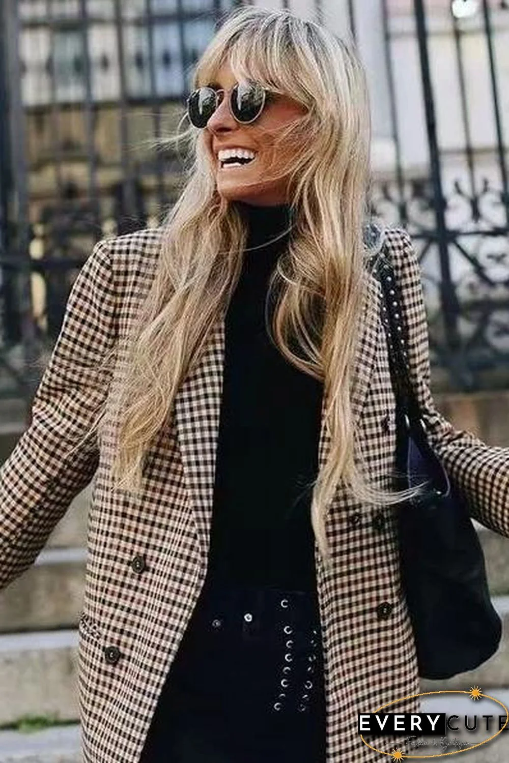 Chic Khaki Suit Blazer