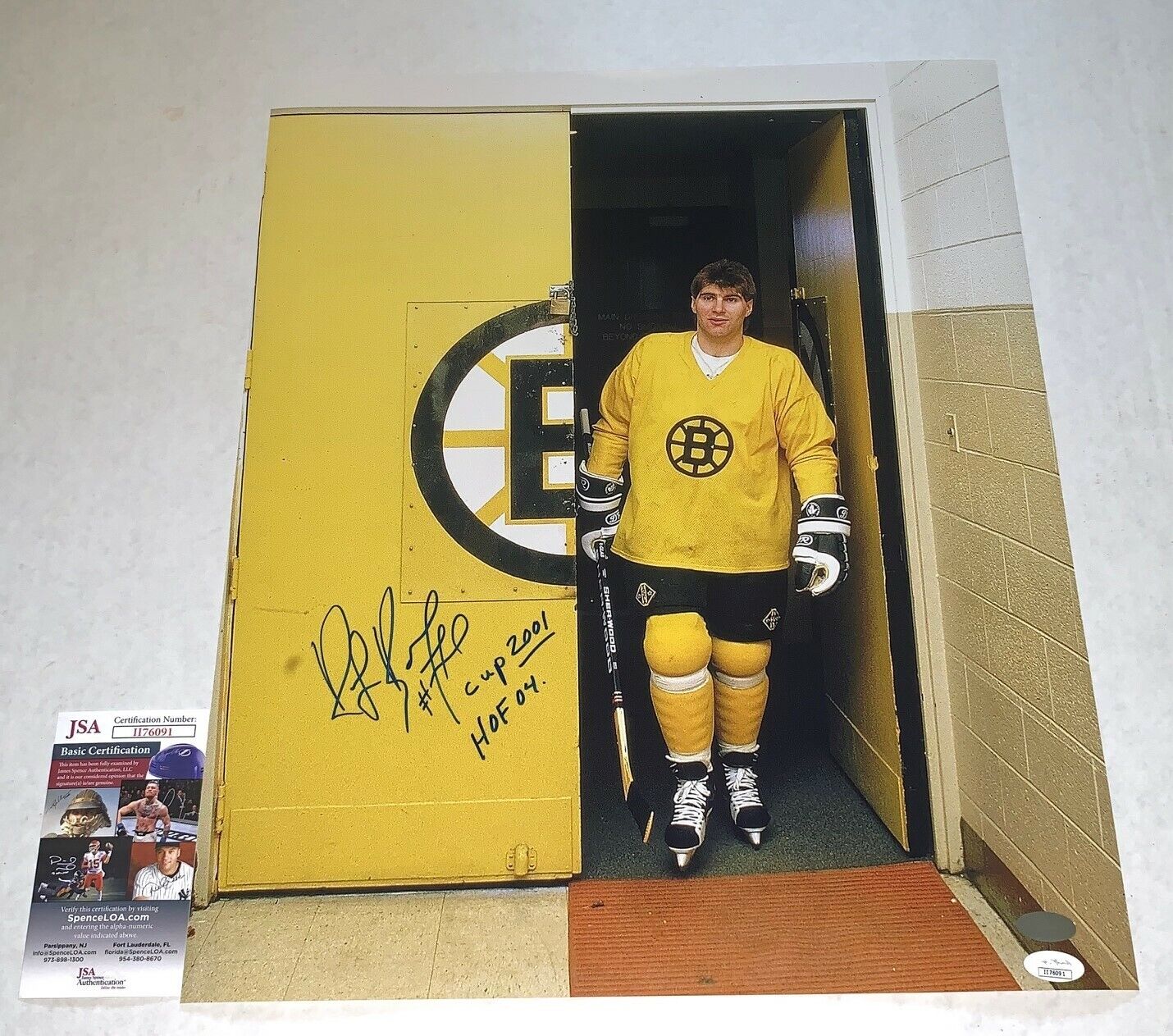 Ray Bourque signed Boston Bruins 16x20 Photo Poster painting autographed HOF & Cup Inscript. JSA