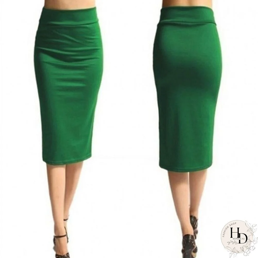 Summer Women Office Elastic Pencil High Waist Hip Package Skirt Bodycon Ol Long Skirts