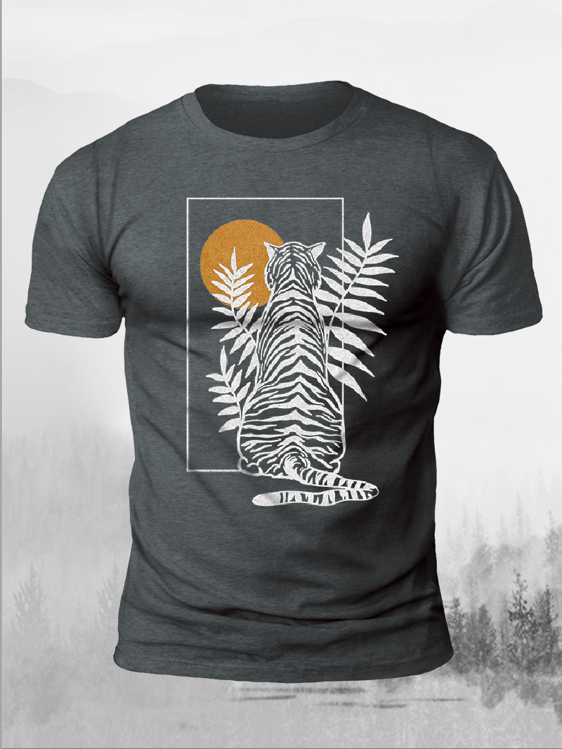 Men's Geometric Tiger Short-Sleeved Shirt in  mildstyles
