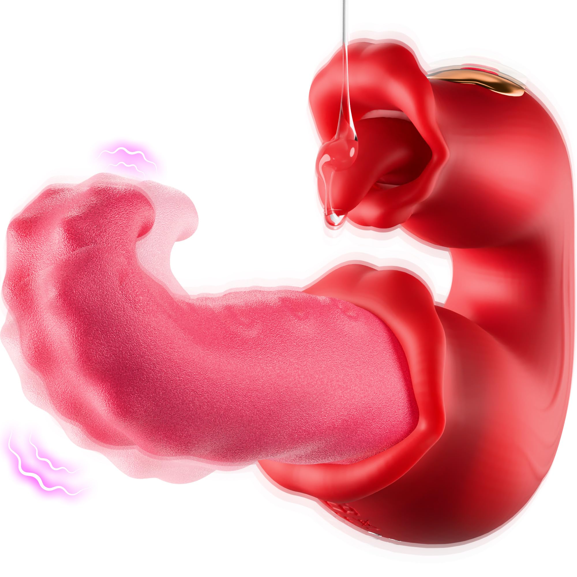 Thrusting Vibrators Dildo Rose Sex Toy With 10 Licking & Vibration Modes - Rose Toy