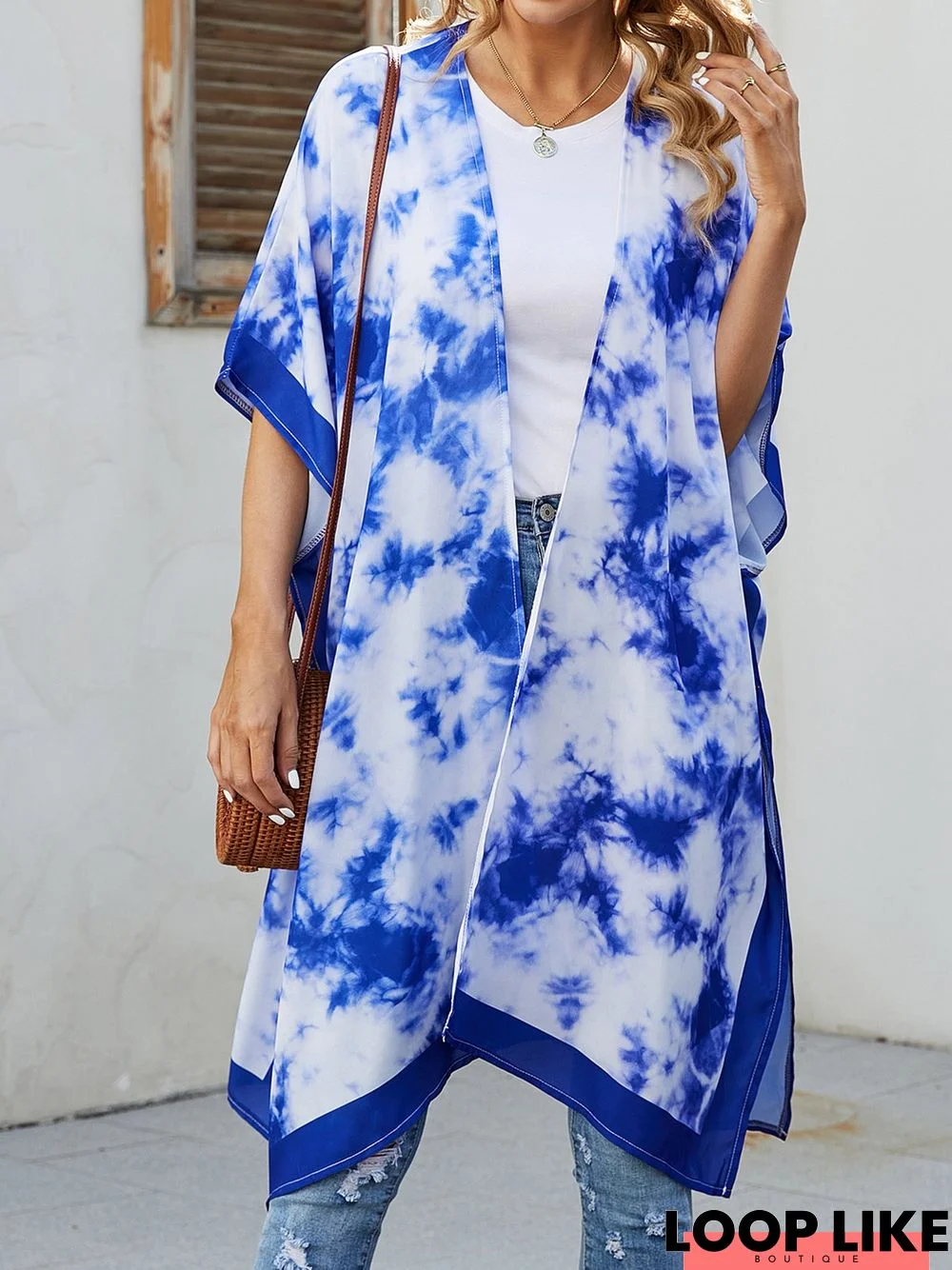 Vacation Tie-Dye Pattern Printing Coverup