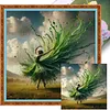 Green Dress Girl-11CT Stamped Cross Stitch 40*40cm tapestrymarket