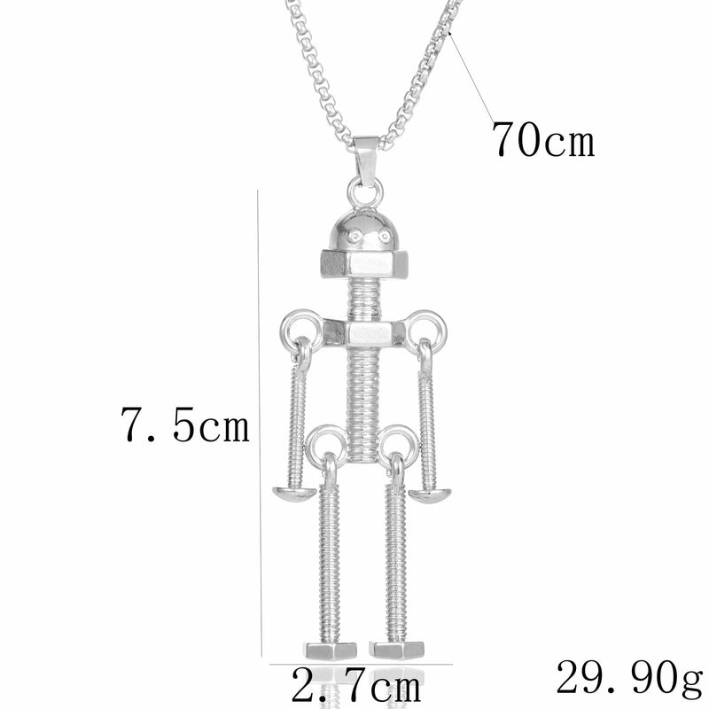 Hip-Hop Cool Style Skeleton Skull Stainless Steel Alloy Plating Halloween Men’S Pendant Necklace Long Necklace