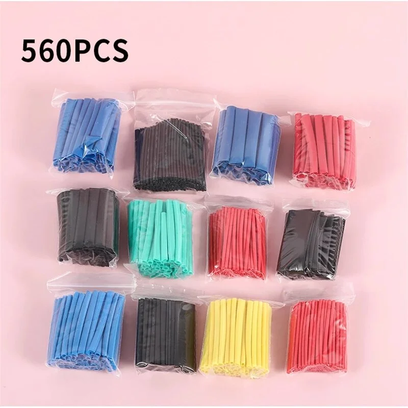 127 Pcs Heat Shrink Sleeving Tube Tube Assortment Kit Electrical Connection Electrical Wire Wrap Cable Waterproof Shrinkage 2:1