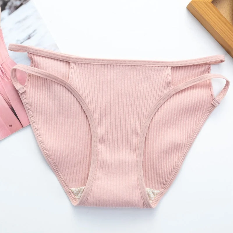 Sexy Panties Women Underwear Cotton Briefs For Girls Briefs Solid Color Comfortable Underpants Soft Low-Rise Female Lingerie