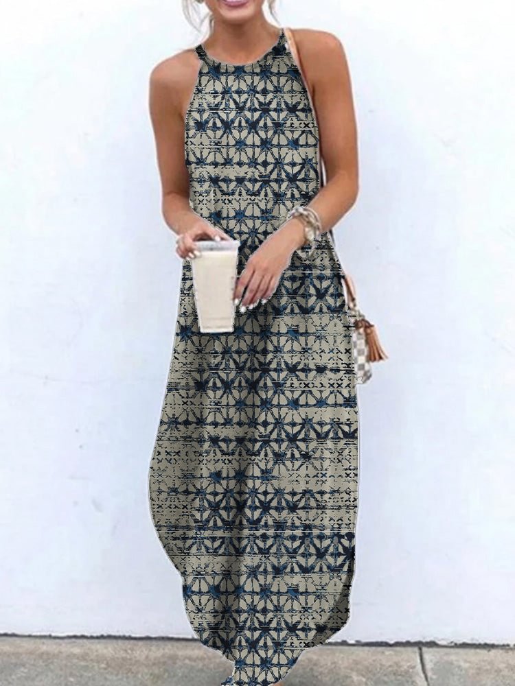 Tribal Vintage Print Sleeveless Dresses