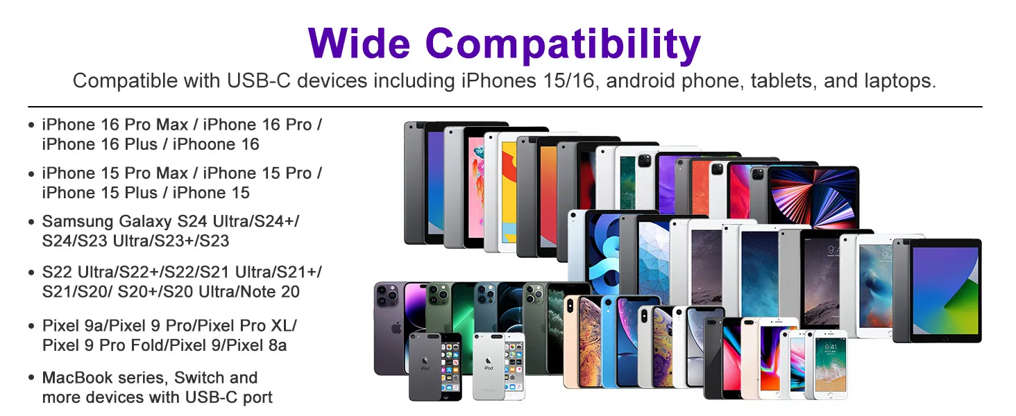 usb c to usb c metal iphone charger cord compatible with all USB-C devices
