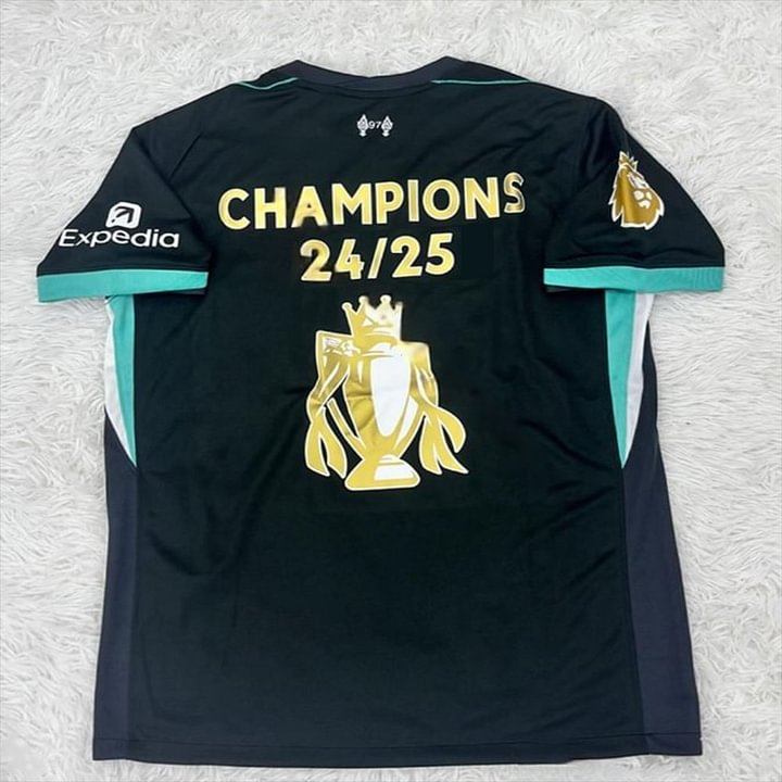 S-4XL 24/25 Liverpool Premier League Champions Away Jersey (with Premier League armband + gold text "CHAMPIONS 24/25")