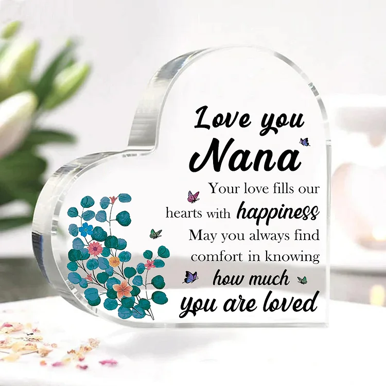 To My Nana Acrylic Heart Keepsake Heart Ornament - Love You Nana