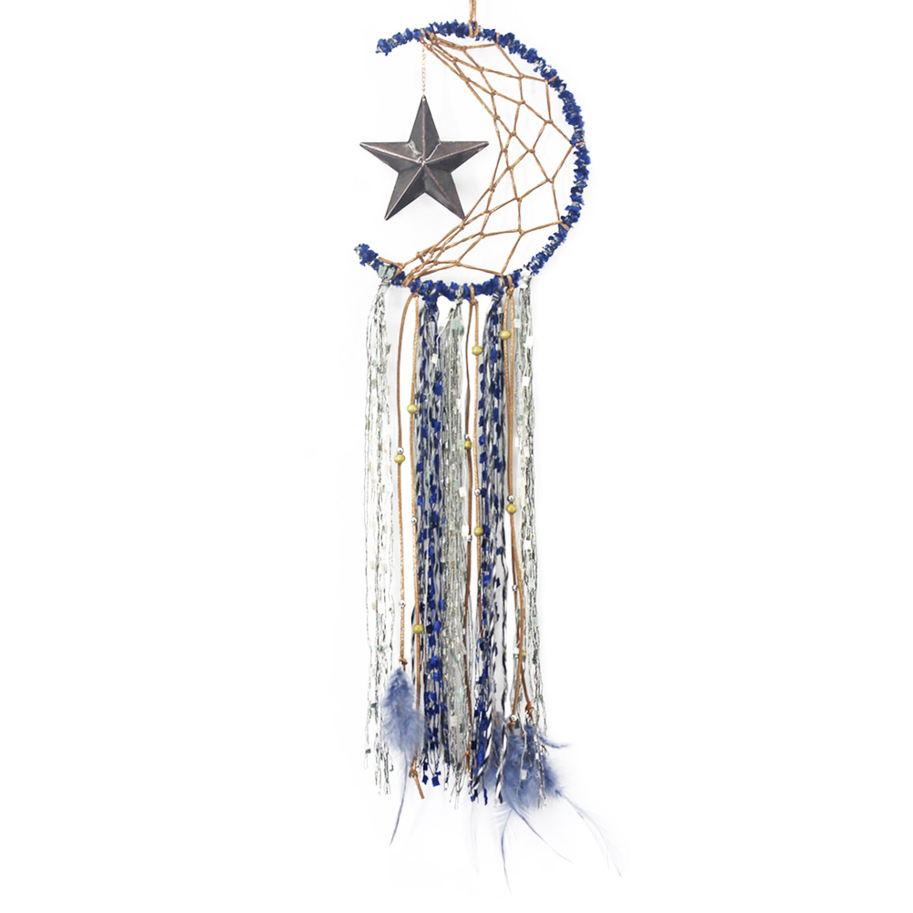 

Nordic Hanging Pendant Ornaments Colorful Moon Star Tassel Dream Catcher, 501 Original