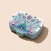 (US Local)5D DIY Diamond Painting Dot Pill Case Diamond Art Pill Storage Box (Peacock)
