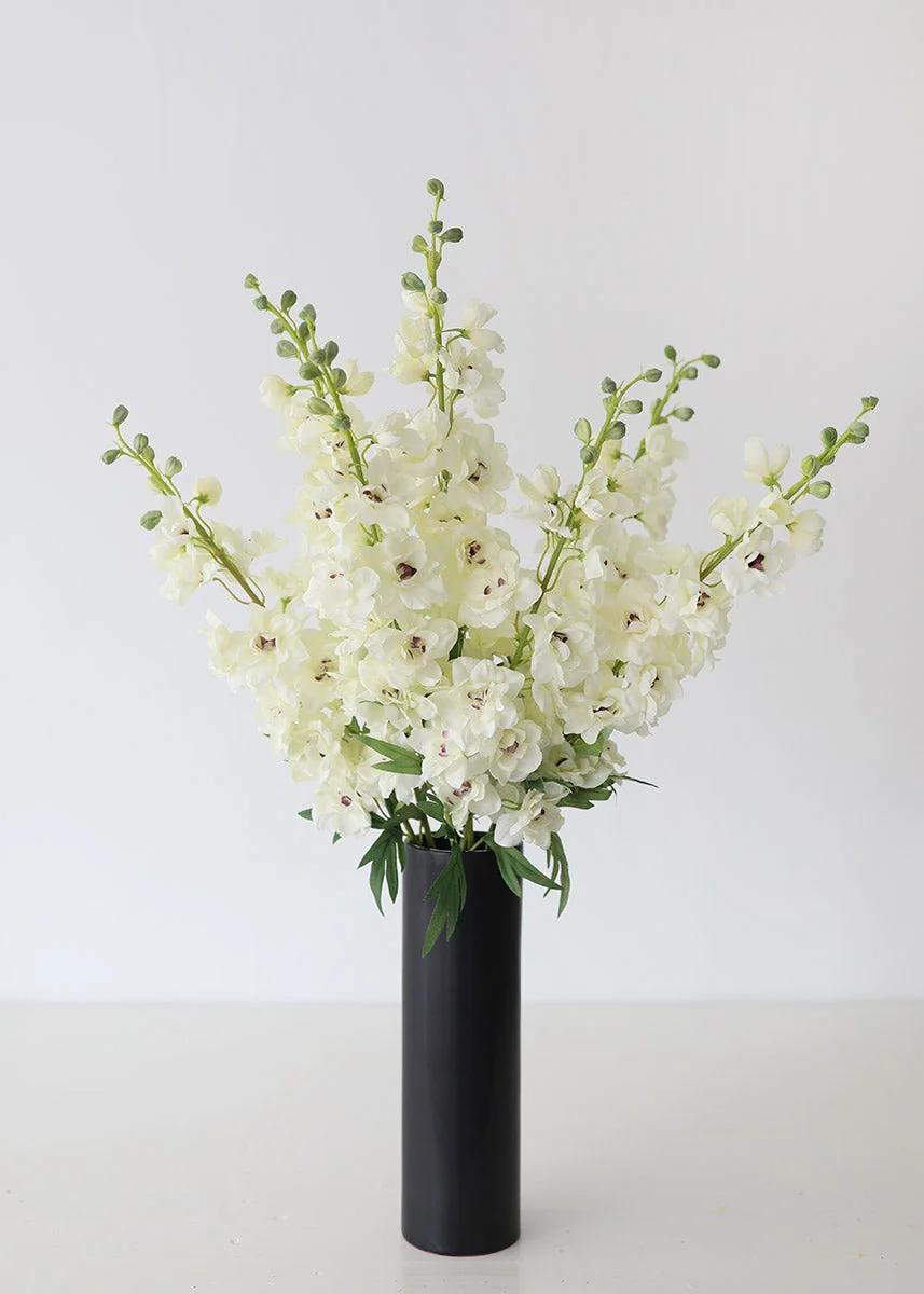 Delphinium Silk Flower in Cream - 31"