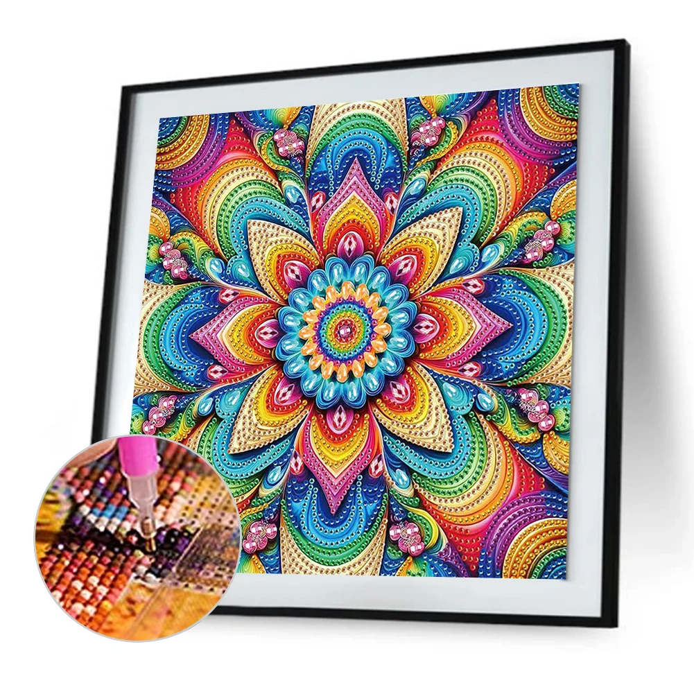 Diamond Painting - Partial Special Shaped Drill - Mandala(Canvas|30*30cm)