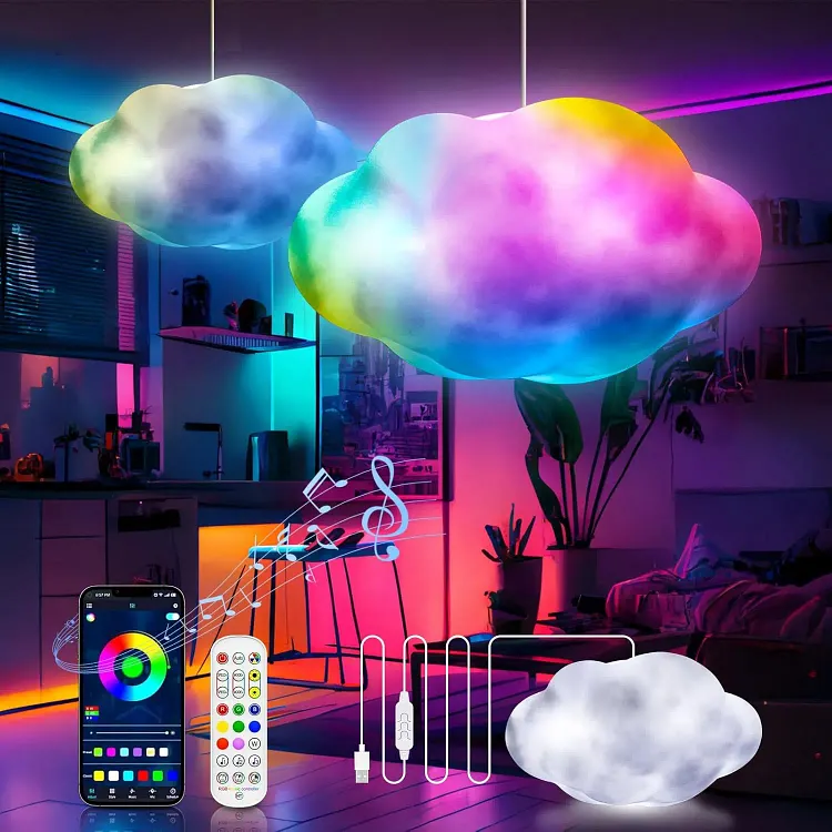 LED Pendant Cloud Light with Remote and App Control