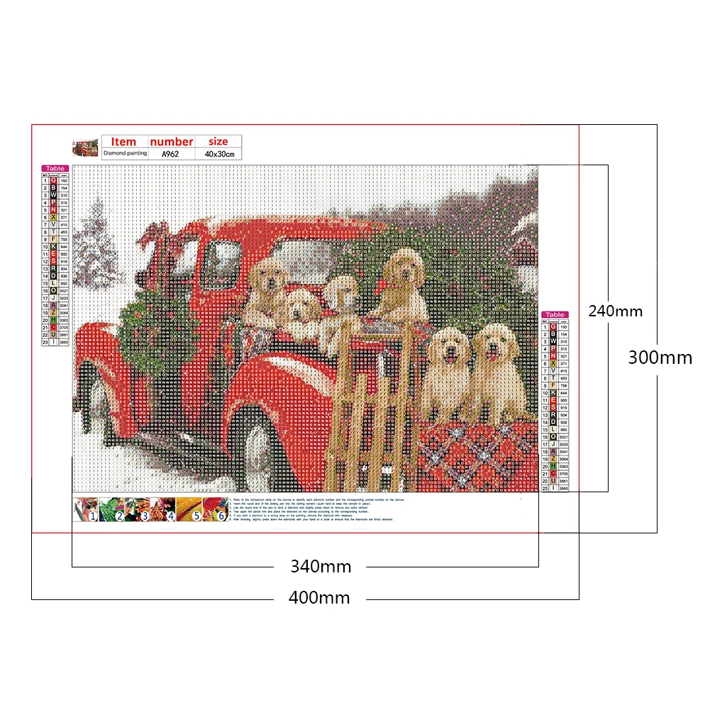 Diamond Painting - Full Round Drill - Christmas Dog