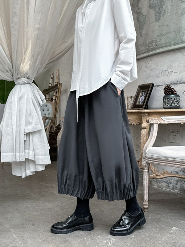 Loose Solid Color Wide Leg Pants