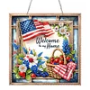Diamond Painting Acrylic 2D Flat Independence Day Hanging Diamond Art Kits Wall Door Decor