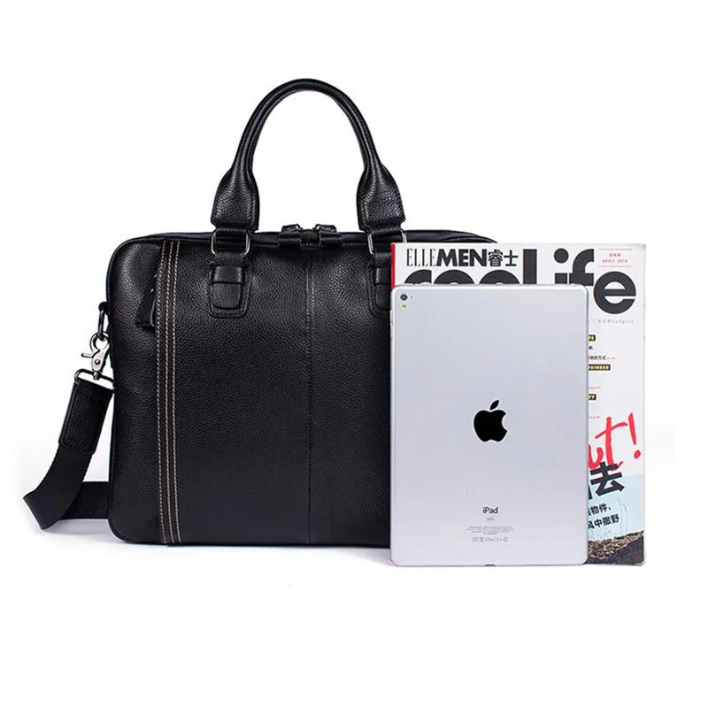 Simple Style Business Leather Vintage Durable Briefcase With Large Capacity