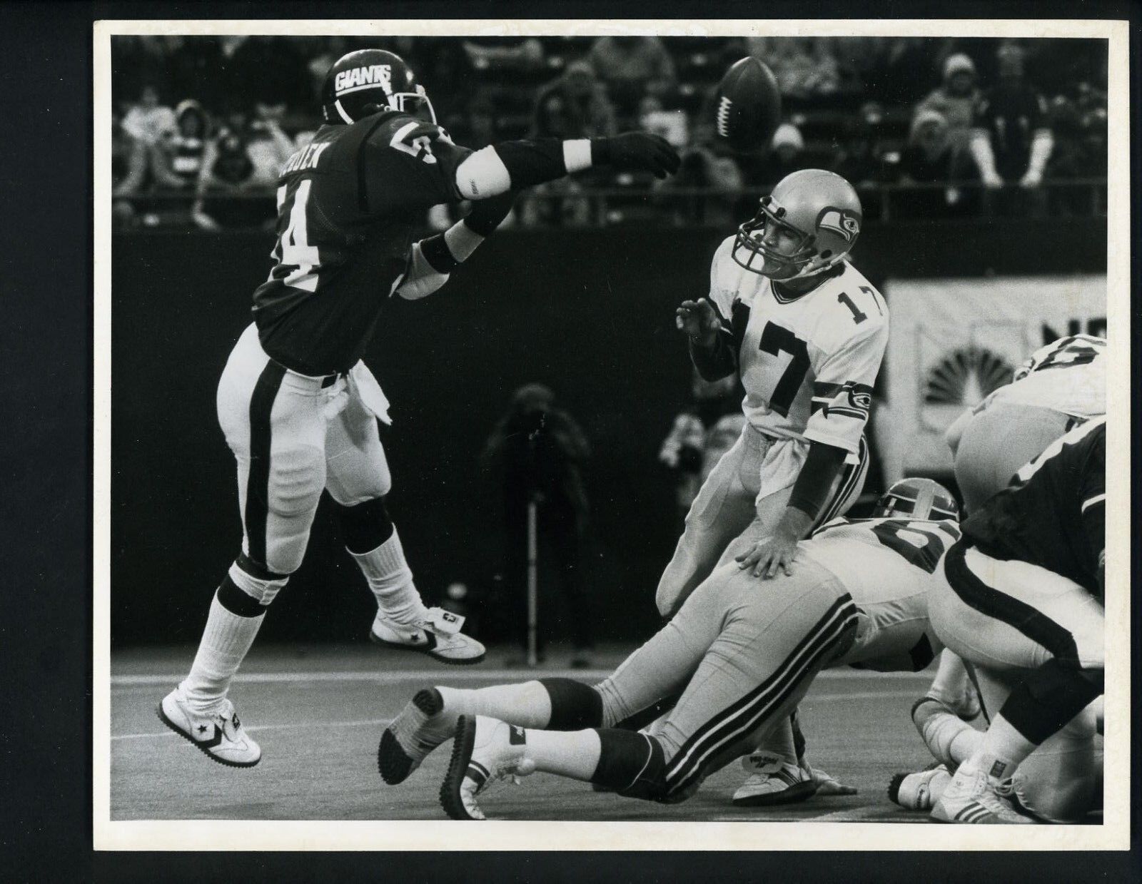 Dave Kreig & Andy Headen 1983 Press Original Photo Poster painting by Bob Olen Seahawks Giants