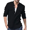 Gioiacombo&trade; Camicia a maniche lunghe con scollo tondo e tasca con bottoni