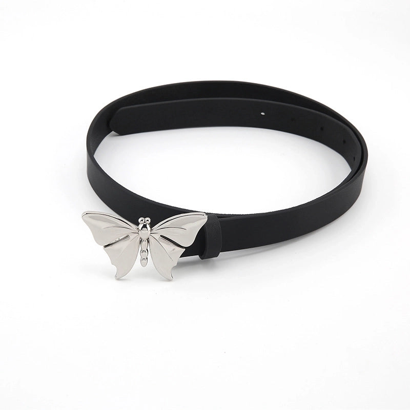 Minimalist Butterfly Pu Leather Alloy Women’s Leather Belts