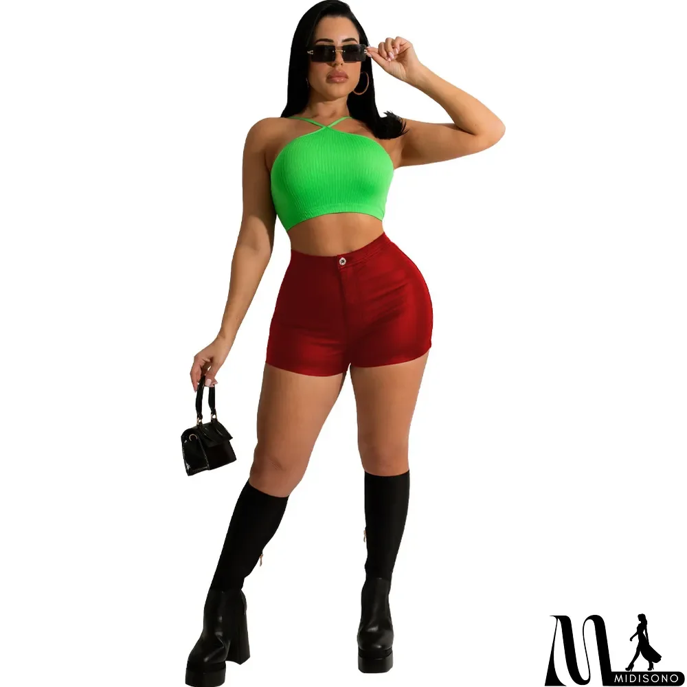 MidiSono - Women's Summer Fashion Leather Shorts