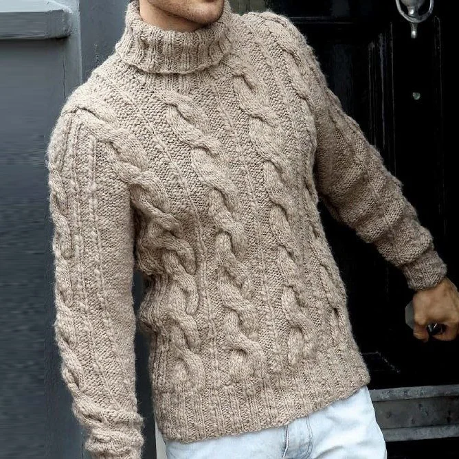 Men's Fairman Island Jacquard Chunky Knit Turtleneck Sweater