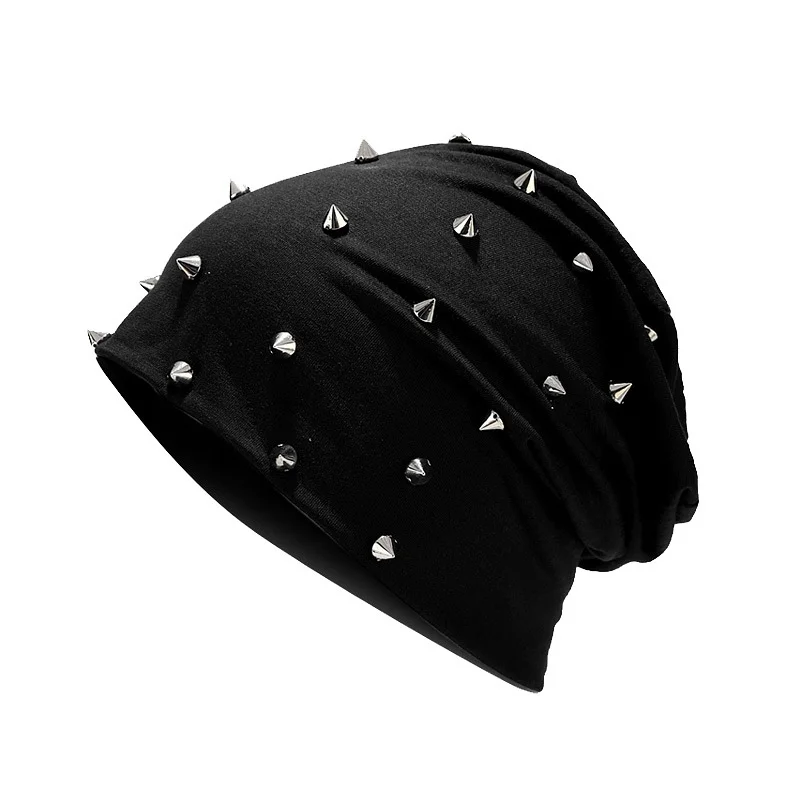 Men's Solid Color Hip Hop Rivet Hats Beanies-VESSFUL