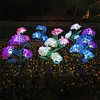 Solar LED Hydrangea Flower Light 10H Lighting Time Ground Plug Flower Light for Garden Pathway Patio Backyard Landscape Decor