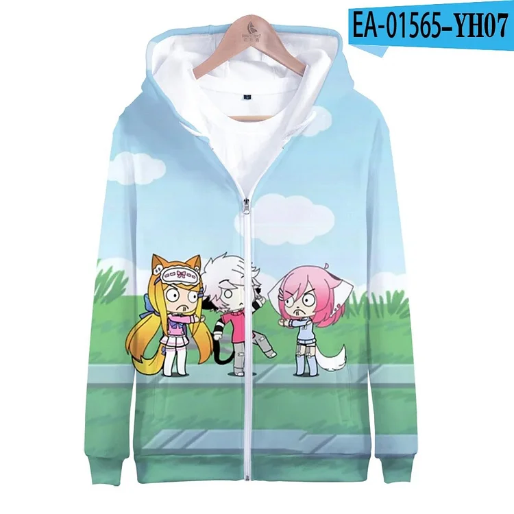 Game Gacha Life 3D Print Zip Up Women/Men Hoodies Sweatshirt Streetwear Hip Hop Long Sleeve Hooded Zipper Jacket Male Tracksuit
