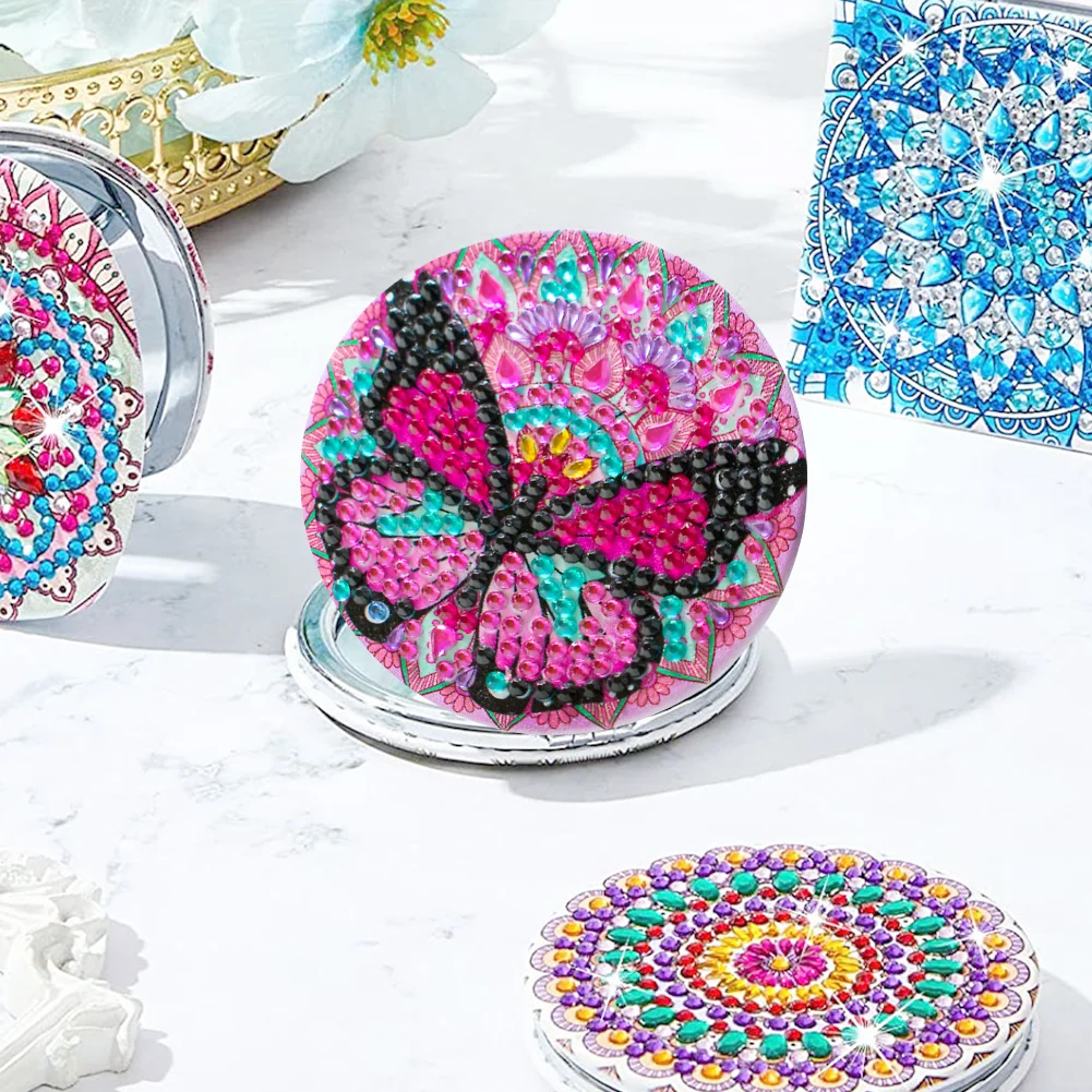 DIY Diamond Painting Mirror Portable Butterfly for Adult and Kids