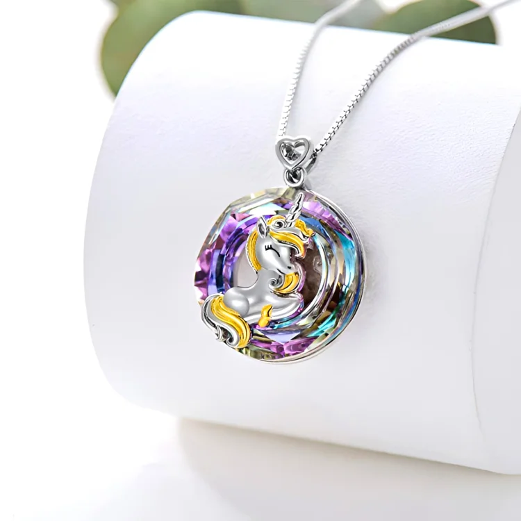 For Granddaughter - S925 You are Magical Crystal Unicorn Necklace