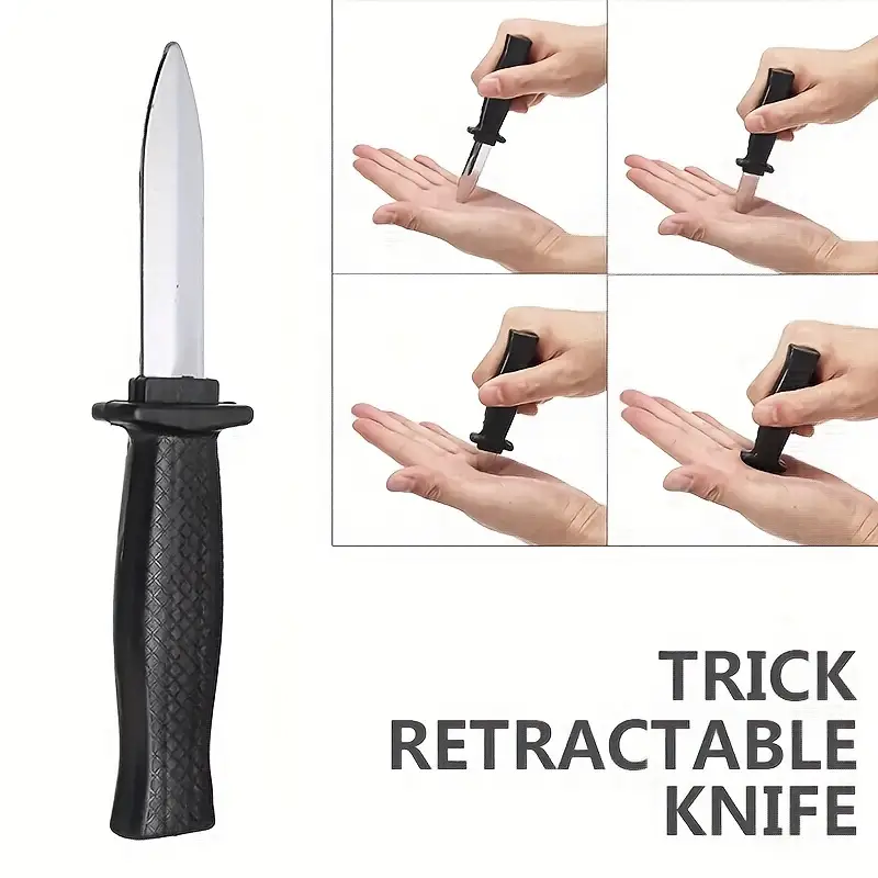 props toys joke magic plastic retractable knife joke prank props knife scary trick   dagger funny details 1