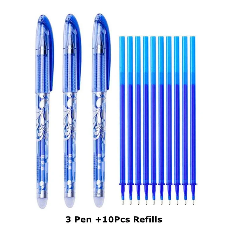 Erasable Pen Refills Rod Set 0.5mm Needle/0.7mm Bullet tip Washable Handle Erasable Ballpoint Pen for School Pen Writing Tools