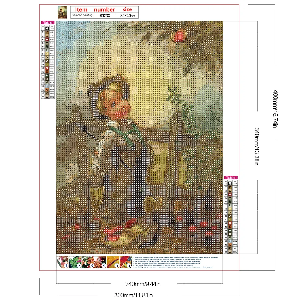 Full Round Diamond Painting 30*40cm - Retro Poster Kids