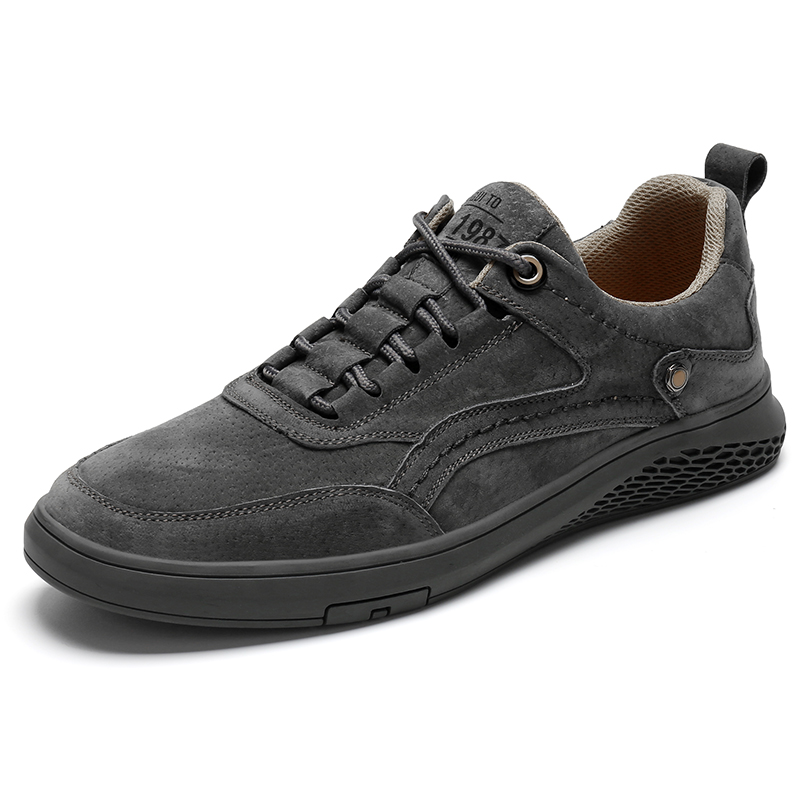 Men's Leather Casual Outdoor Lace-Up Sneakers | ARKGET