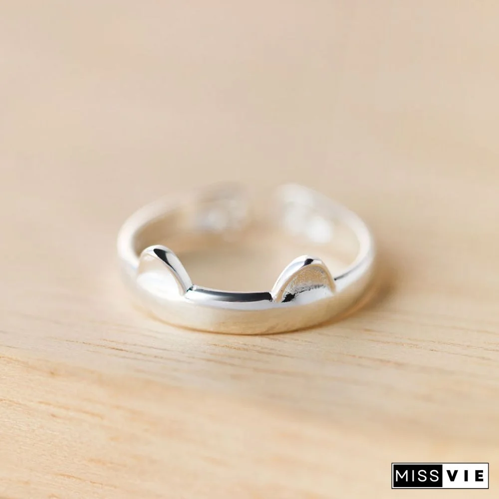 Cat Ear 925 Sterling Silver Ring