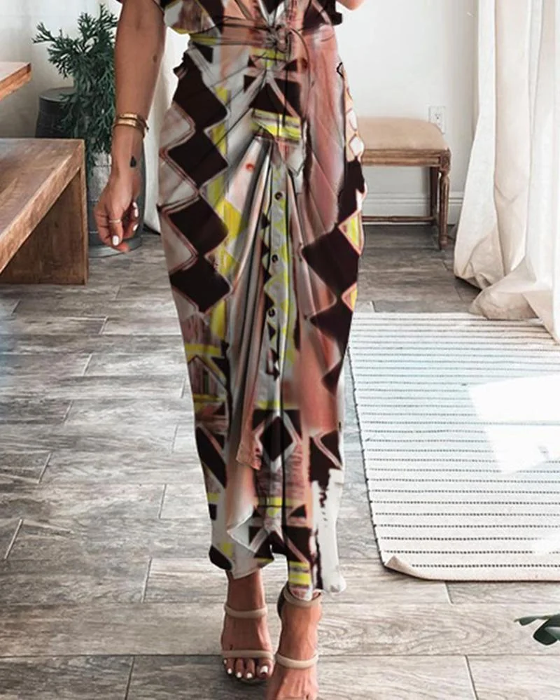 Commuter Fashion Printed Shirt Dress