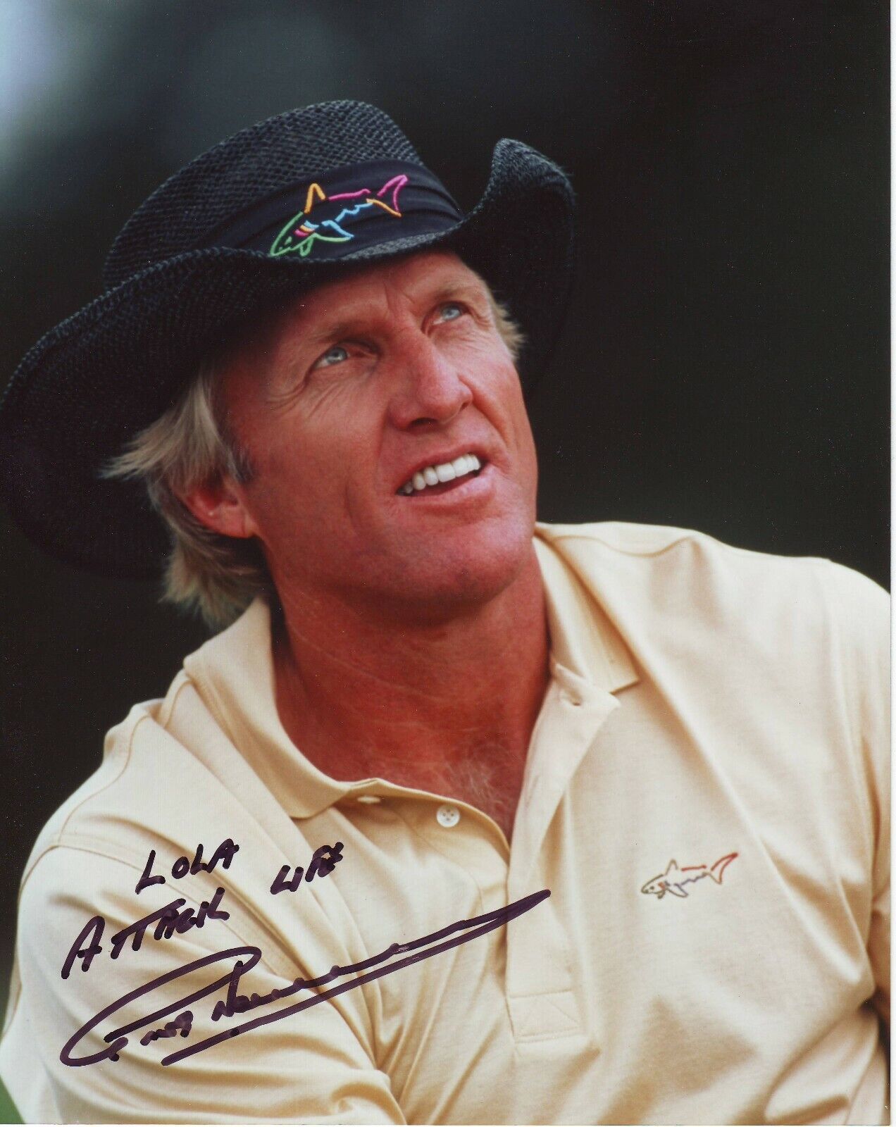 Greg Norman (20x25 cm) Original Autographed Photo Poster painting