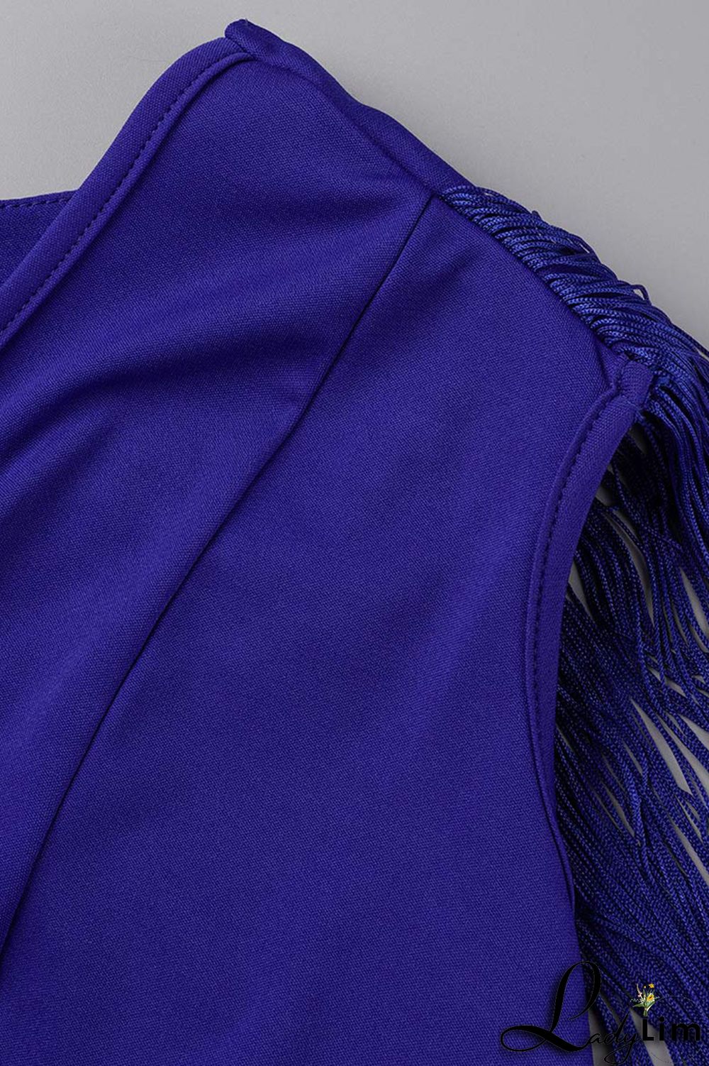 Black Fashion Casual Plus Size Solid Tassel Patchwork V Neck Long Dress