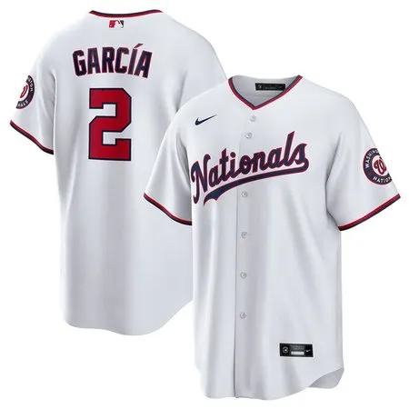 Men's Washington Nationals #2 Luis Garcia  White Home Limited Player Jersey