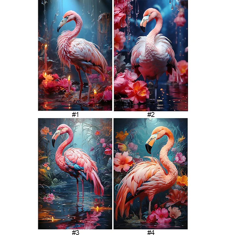 Huacan Flamingo Diamond Painting Kits 5D Diamond Art Kit Full Square Drill Diamond Painting Kit for Adults Flamingo Diamond Painting by Number Kit MOS