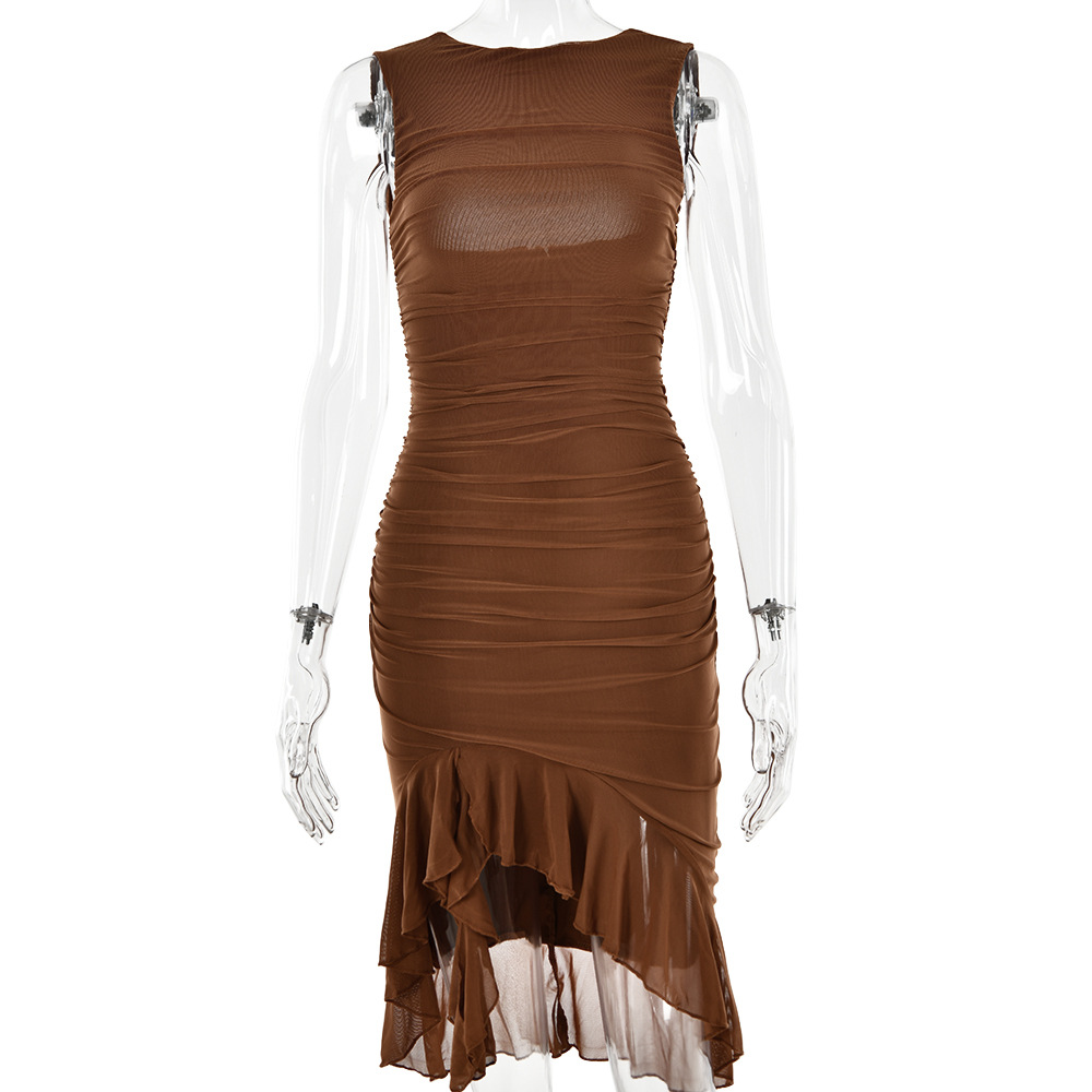 Mature Women Summer Slim Skinny Sleeveless Fashion Party Club Dresses