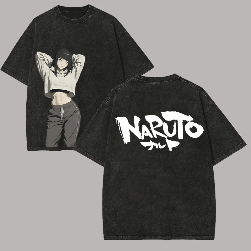 Naruto Hinata Hyuga Printed Unisex Washed T-Shirt
