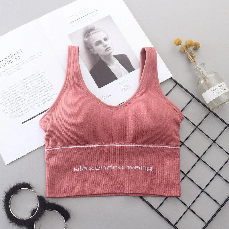 New Letter Sport Bra Women Underwear Sexy Bralette Push Up Bra Women's Lingerie Seamless Bras Top Female Invisible Bra Wire Free